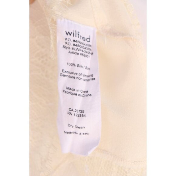 Wilfred Aritzia Women's Size XS Ivory Chimere Camisole Silk Lace Trim Tank Top - Picture 6 of 12